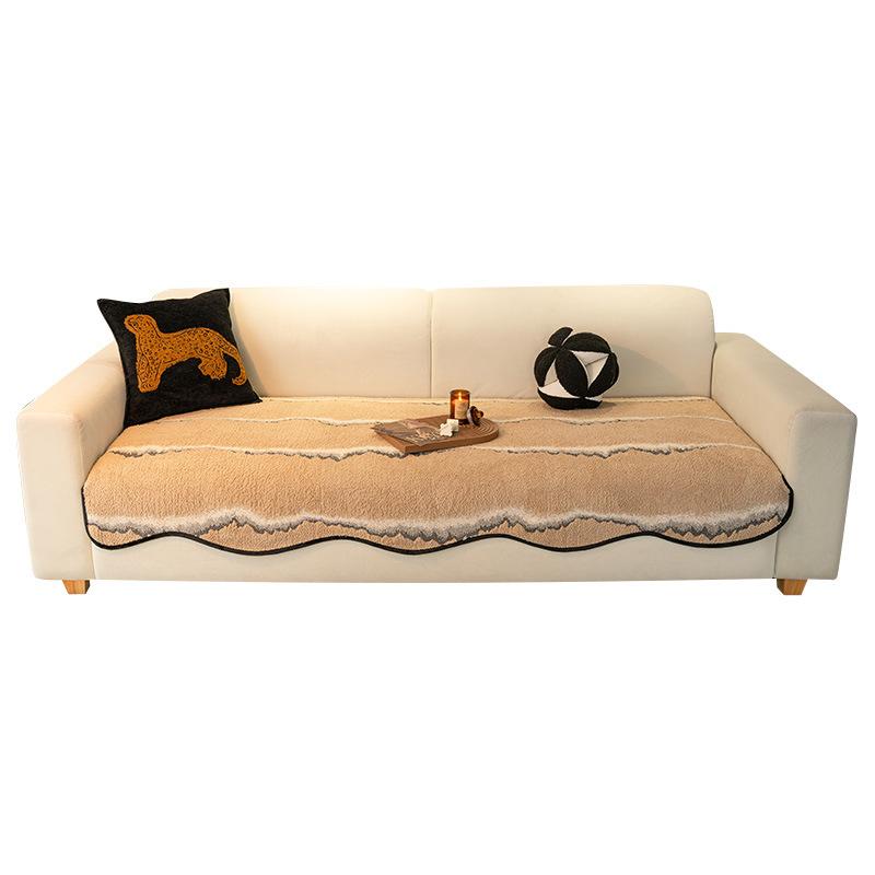 Light Luxury High-End Special-Shaped Irregular Leather Sofa Cushion  New Four-Season Universal Straight-Row Sofa Seat Cushion Cover