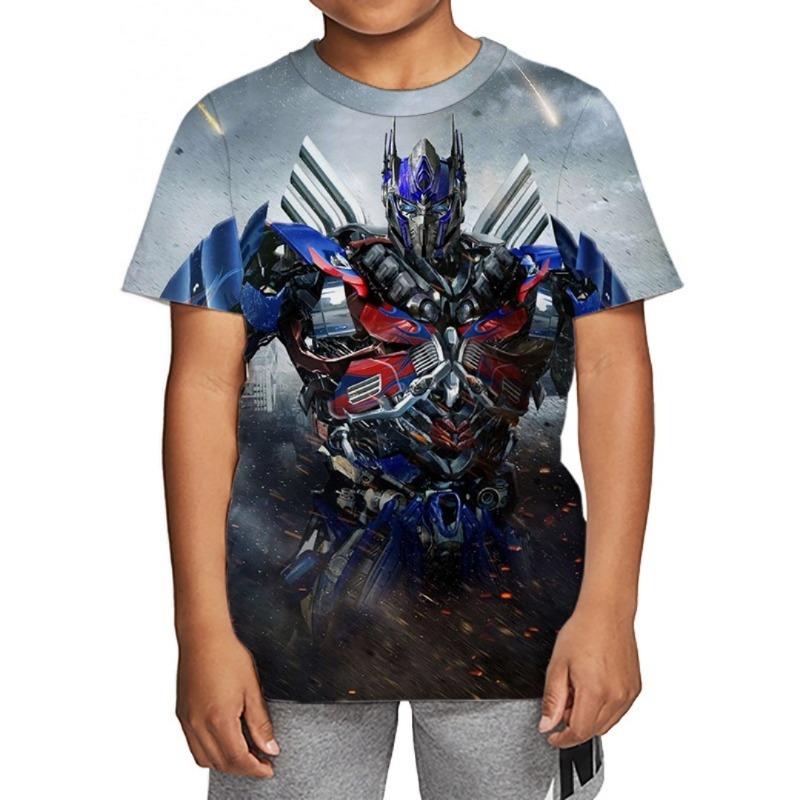 Transformers Optimus Prime Bumblebee 3D Printed Children's T-shirt, Boys' Fashion Casual Comfortable Top 2025 New Edition