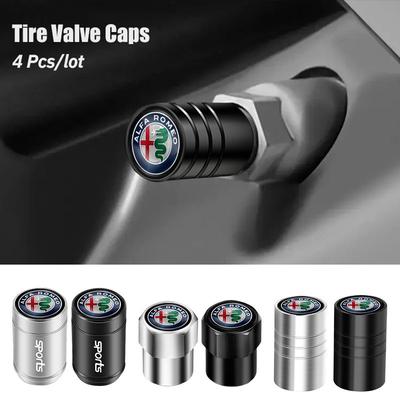 4Pcs Car Wheel Tire Valve Cap Dustproof Cover Accessories Hubcap For 147 156 159 166 Giulia Stelvio GT Giulietta Mito