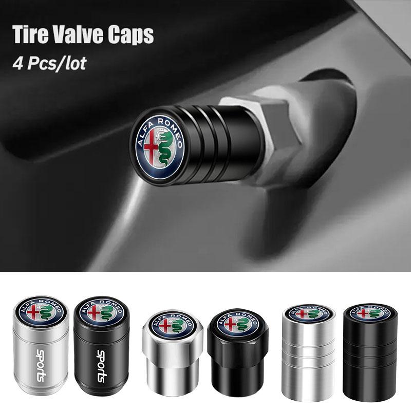 4Pcs Car Wheel Tire Valve Cap Dustproof Cover Accessories Hubcap For Alfa Romeo 147 156 159 166 Giulia Stelvio GT Giulietta Mito zk6
