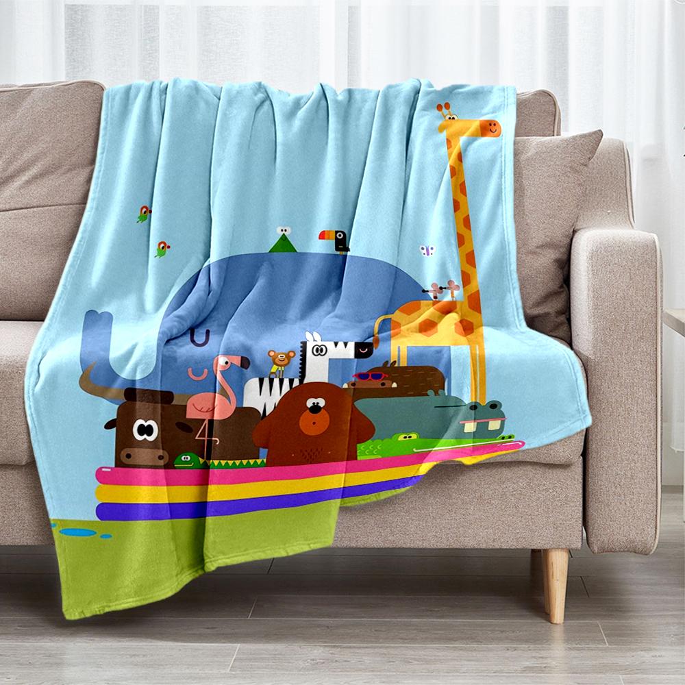 Hey Duggee Theme Printed Blanket - Perfect for Couch, Bed, Travel & Outdoor Use | Machine Washable, Cozy & Durable.