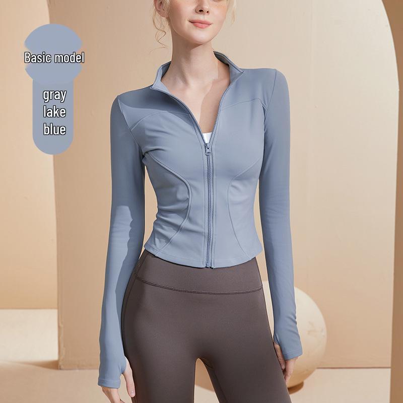 2026 Women's Quick-Dry Stand Collar Yoga Jacket - Long Sleeve, Sun Protection, for Running and Fitness