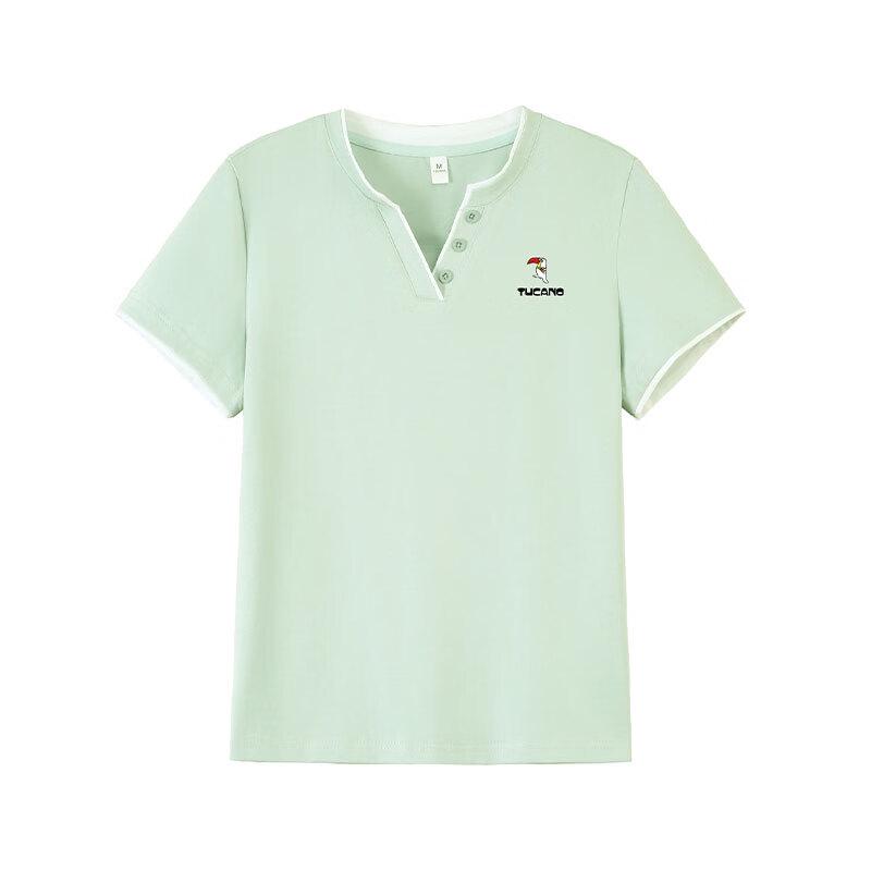 Woodpecker Women's V-neck Pure Cotton Short Sleeve T-Shirt