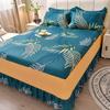 Floral Style Bed Skirt Skin-friendly Bed Covers Non-slip Mattress Protectors Roupa De Cama Printed Bedspread (No Pillowcase)