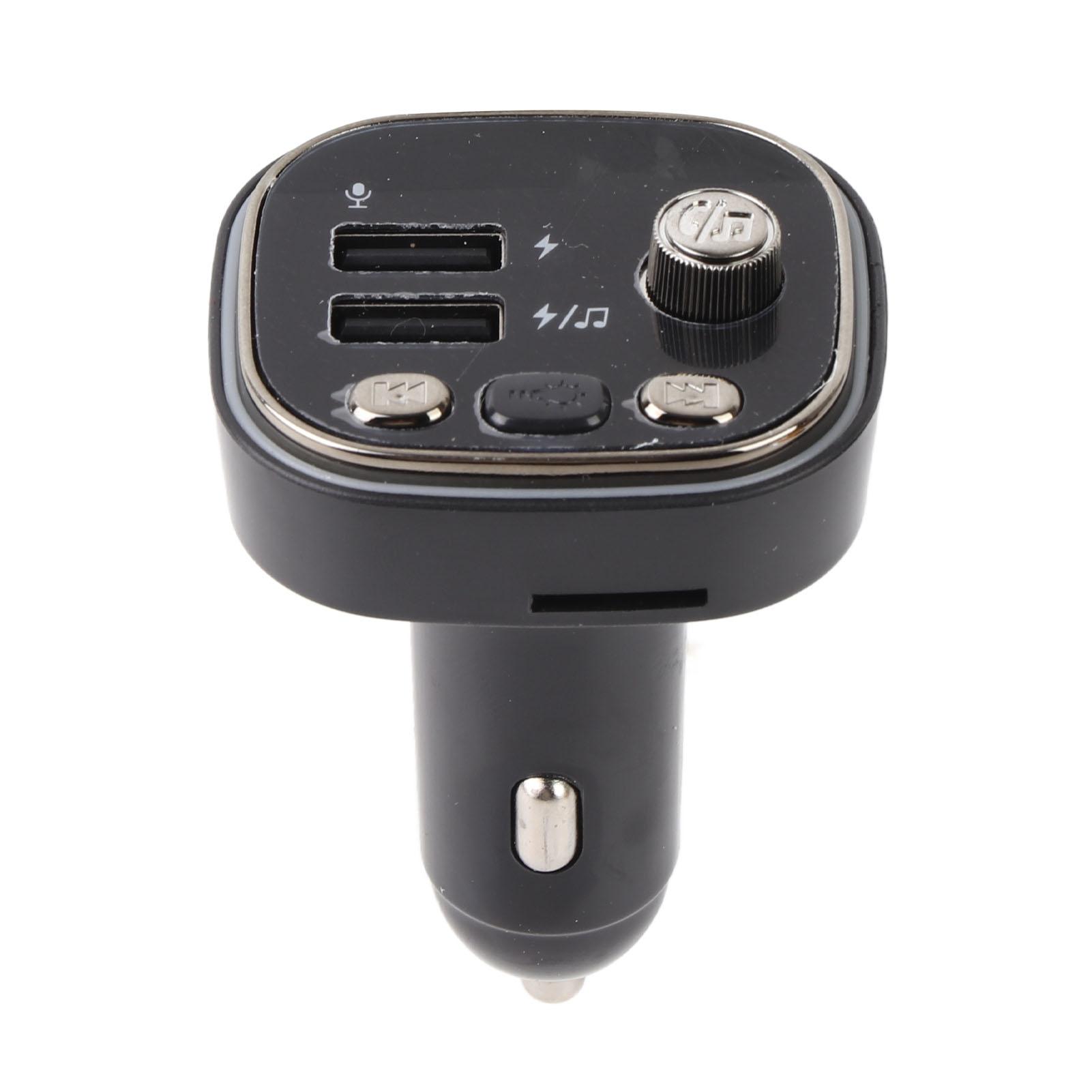 

Автомобильный MP3-плеер Быстрая зарядка Звонки в режиме громкой связи Bluetooth FM-передатчик Беспроводной радиоадаптер чёрный