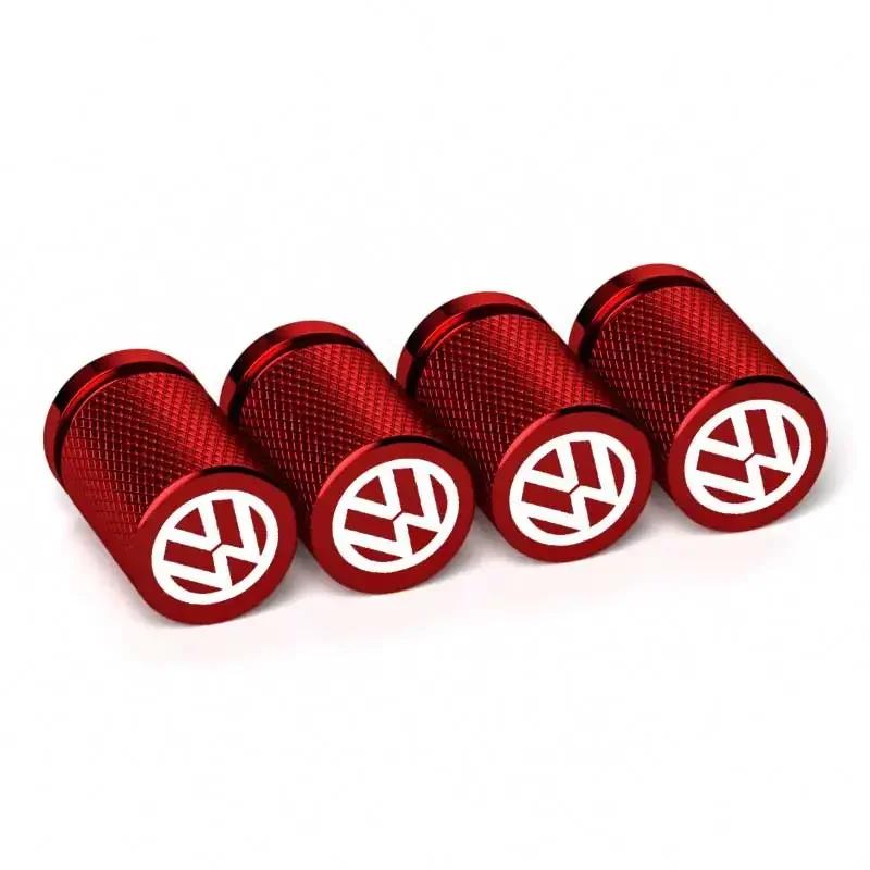 DOG1 4PCS Car Wheel Stem Valve Caps Metal Tire Air Covers for Volkswagen VW Rline GTI Beetle BORA CC GOLF JETTA PASSAT Polo SCIROCCO