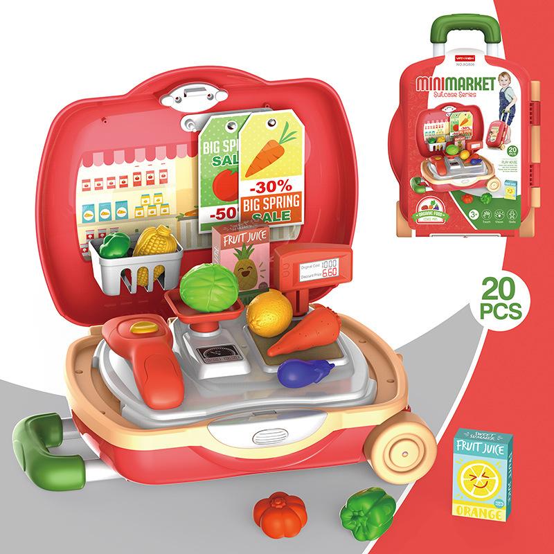 Children'S Play House Portable Suitcase Dresser Cut Cut Music Kitchen Tableware Medical Equipment Trolley Case Toy Set