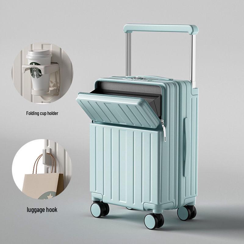 Front-Opening Wide Handle Multifunctional Student Travel Trolley with Universal Wheels
