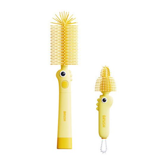 2Pcs/Set Silicone Cleaning Brush with 90-Degree Bent Design 3-in-1 Functions Gap Brush
