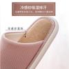 Japanese linen slippers female silent indoor couple home soft bottom non-slip breathable four-season slippers home men