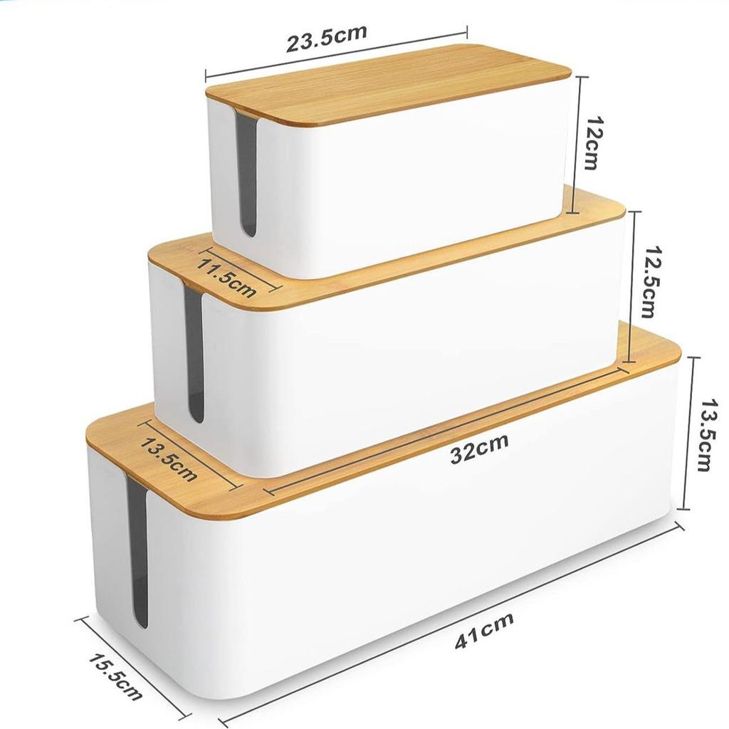 Cable Storage Box with Cover Cable Organizing Box Cord Management Container Office Essential Suitable for Office Home