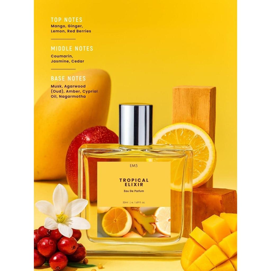 EM5 Tropical Elixir Perfume for Women | Tropical, Sweet, Spicy Fragrance | Long Lasting Scent | Premium Gift for Her