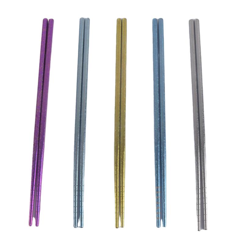 Color-Changing Titanium Crystal Chopsticks: Portable, Hollow, High-Temp Safe, Gift-Boxed for Outdoor & Home Use