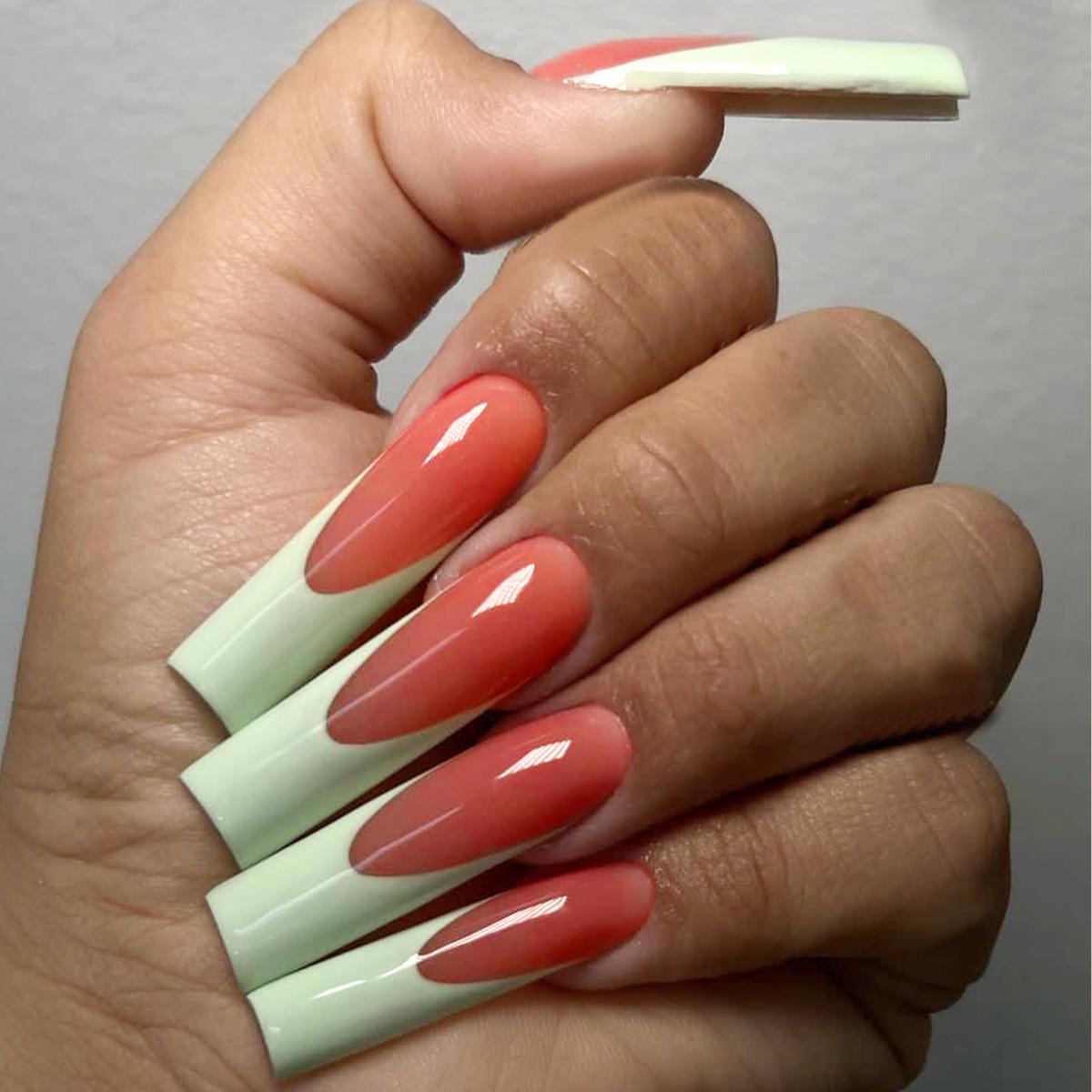 

Minimalist Extra-Long French Edge Press-On Nail Art Patches