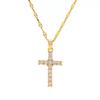 1Pcs Personalized Design Popular Hip Hop Choker Chain Alloy Cross Pendant Zircon Necklace For Women Men Party Jewelry Gifts