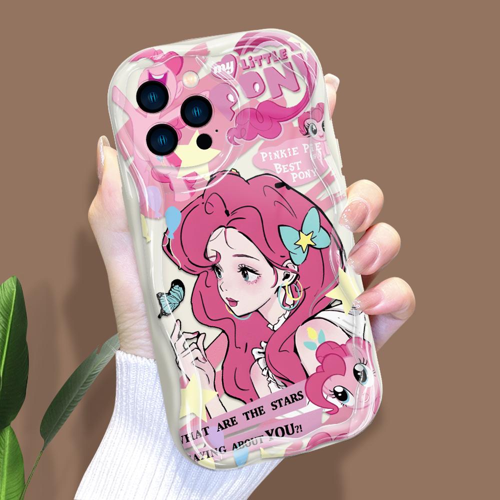 Model de desene animate Carcasă cu textura cremă Marginea ondulată Husă din silicon moale Husă pentru telefon pentru iPhone Samsung Huawei Honor Xiaomi Redmi Infinix Tecno