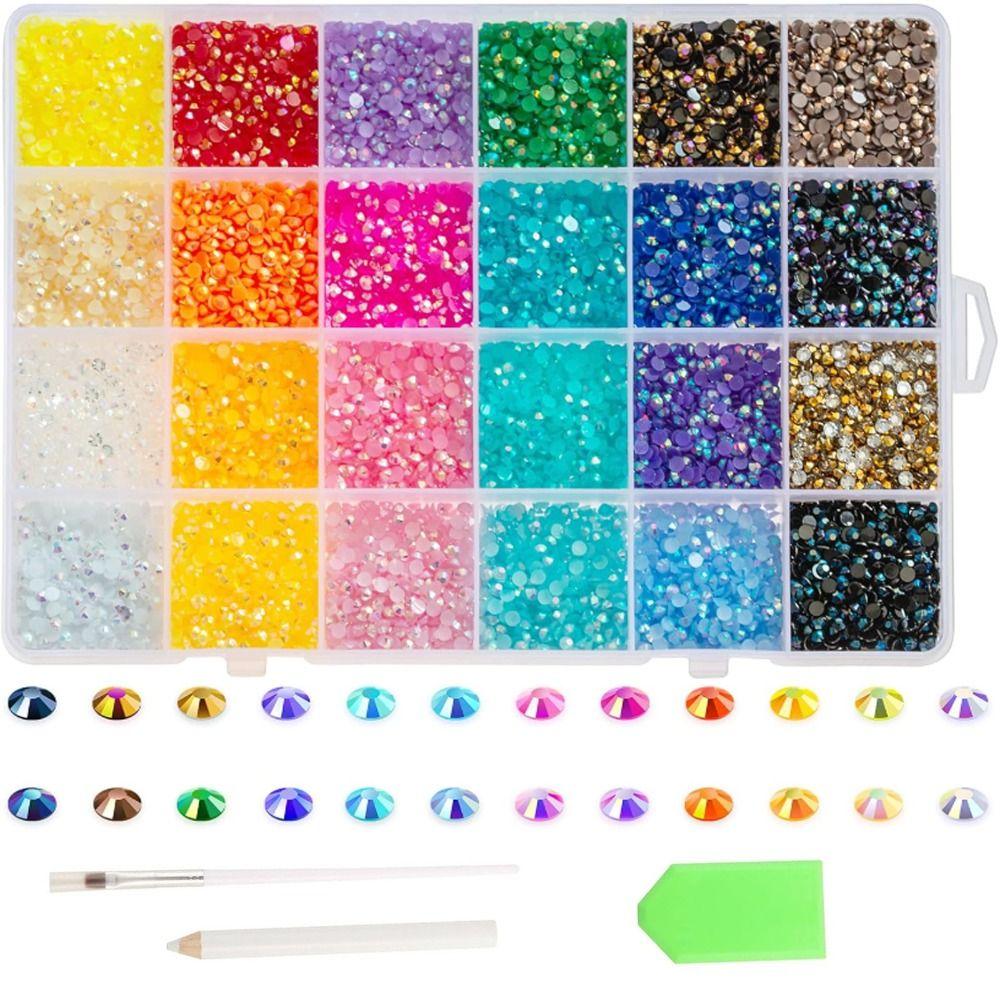 

24 Colors AB Red Rhinestones Resin 5mm Rhinestones DIY Crafts Rhinestones Face Makeup