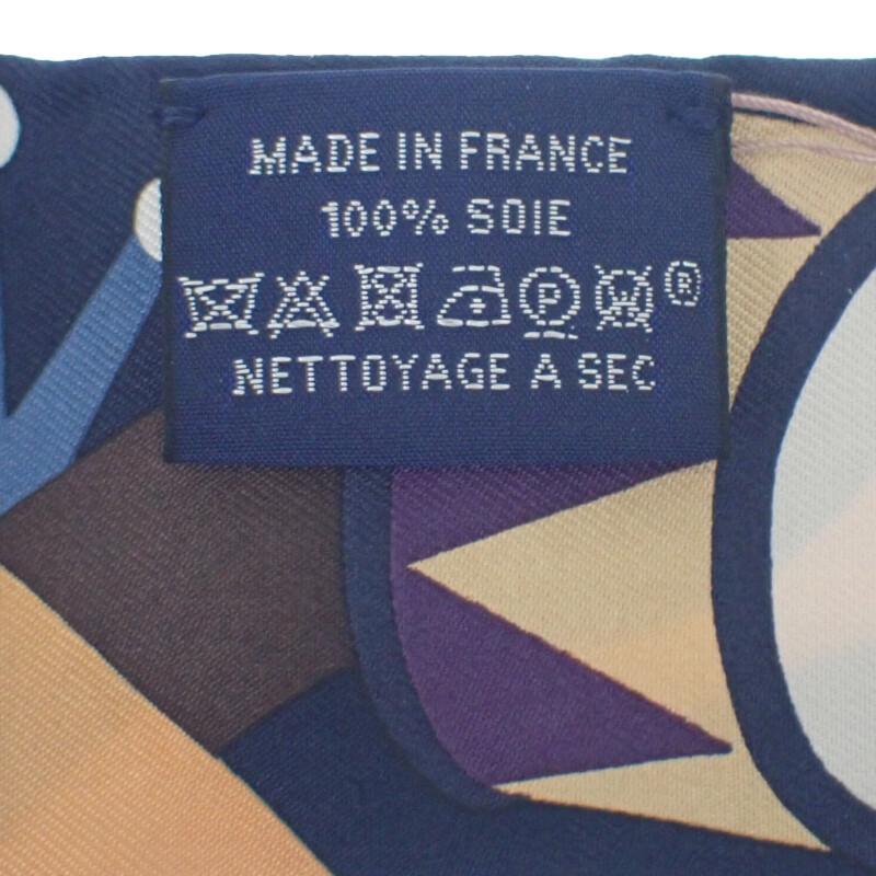 HERMES  HTH2307  Scarf Blue gene/Navy Silk Women