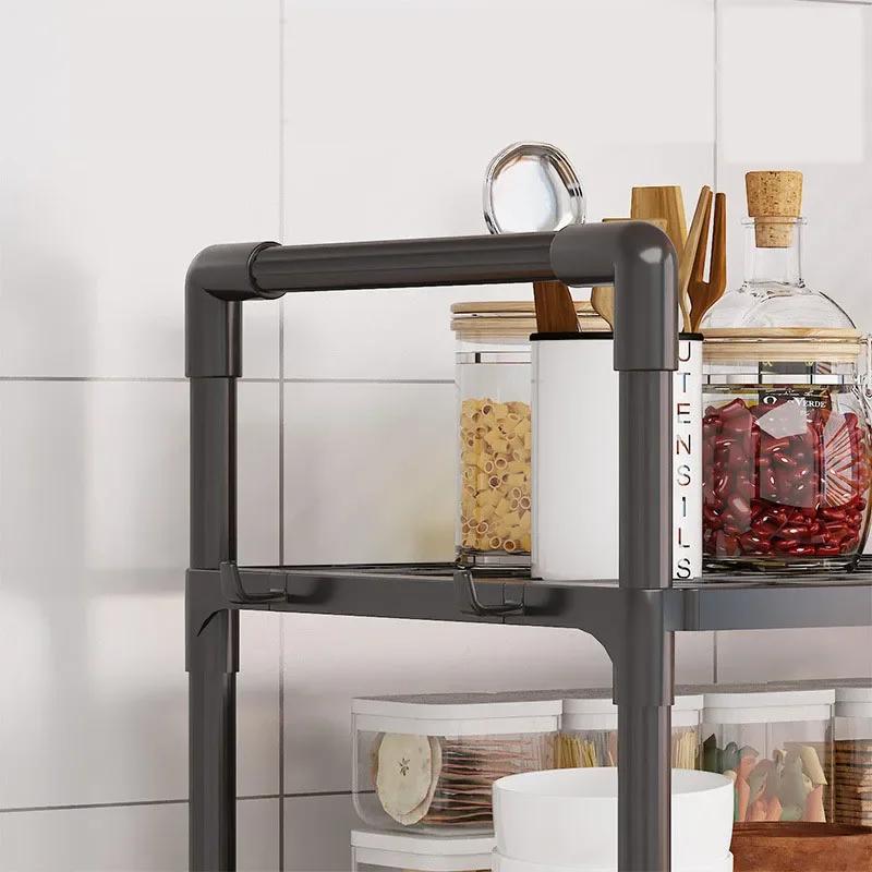 Multi-Layers Simple Storage Shelf Standing Countertop Seasoning Oven Shelf Kitchen Microwave Racks Kitchen Organizing Racks