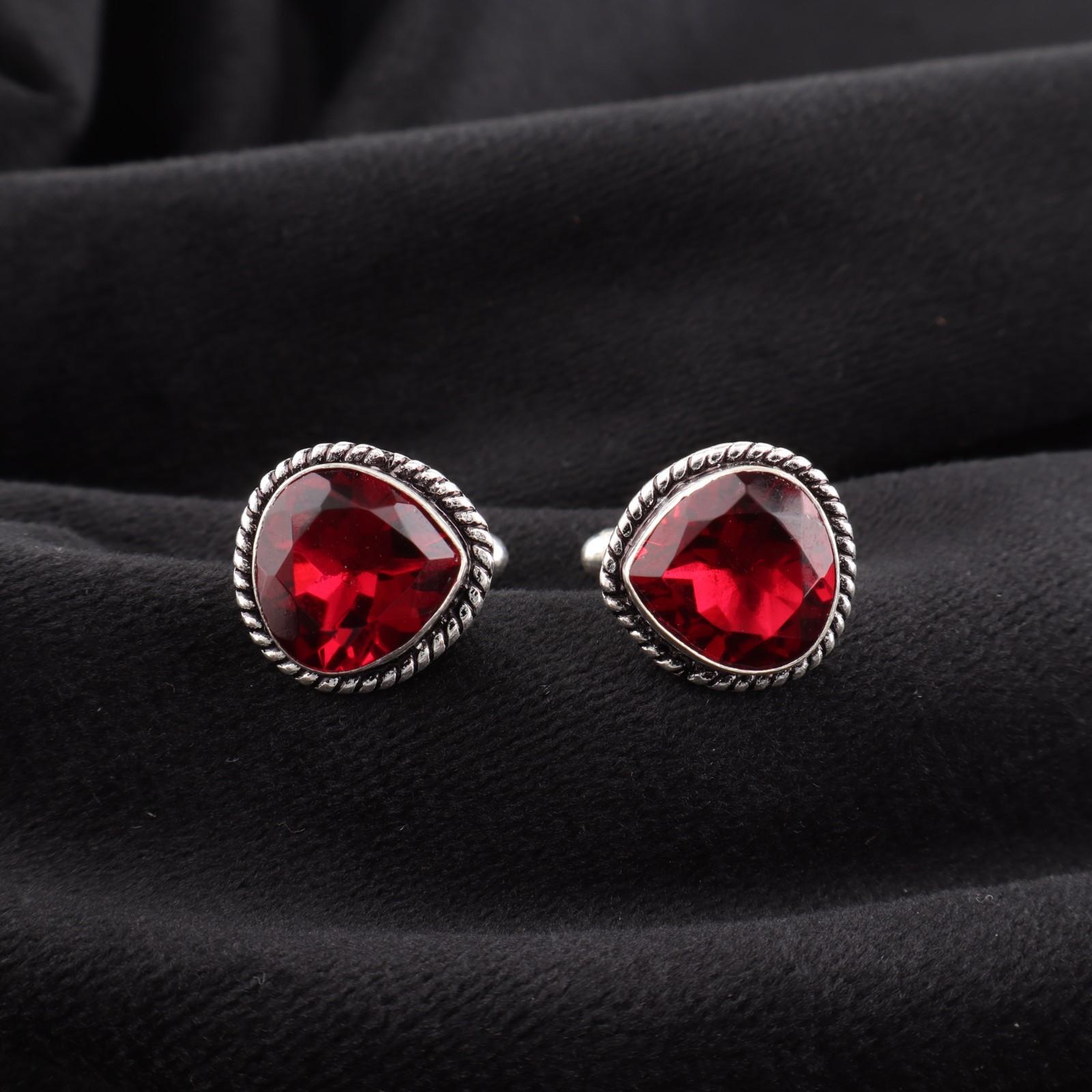 

Розовый рубеллит драгоценный камень 925 стерлинговое серебро ювелирные изделия ручной работы мужские запонки 0,62 CL-8-13