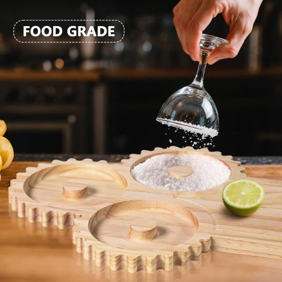 Wooden Bar Glass Rimmer for Margarita And Cocktail Bartender Tool Sugar Salt Box Spice Container Home Bar Party Accessories