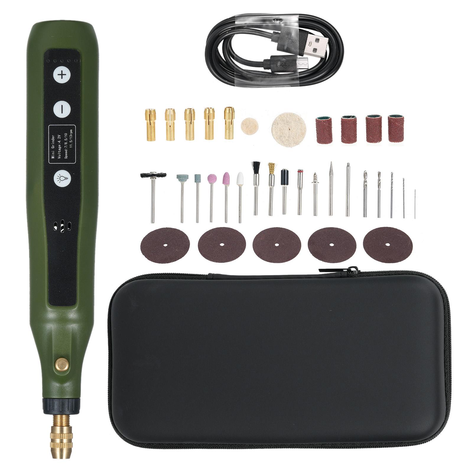 

Мини-набор вращающихся инструментов, 5-скоростной многоцелевой набор вращающихся инструментов с напряжением 4,2 В и 72 аксессуарами для 34Pcs зелёный