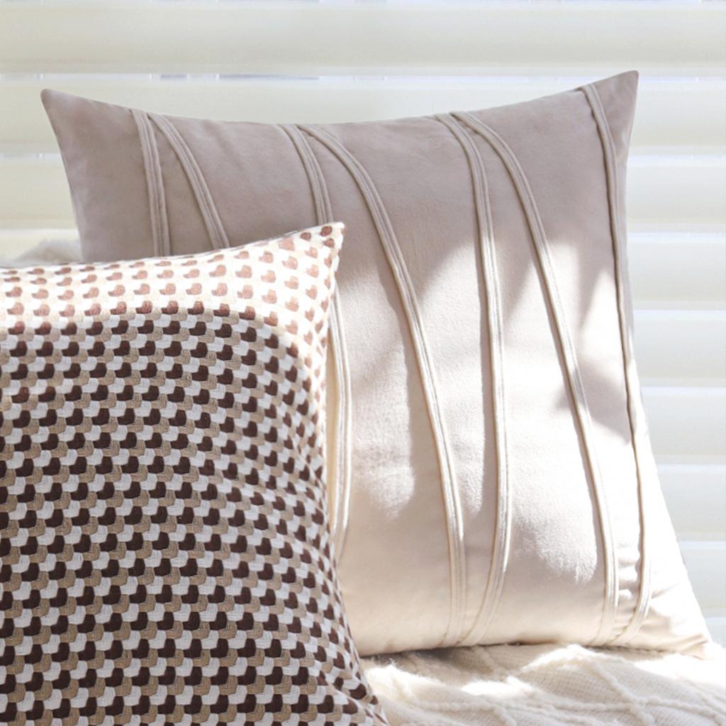 Second-hand Coffee Color Pillow Case, Light Luxury and High-end Living Room Sofa Cushion Pillow Case, Sofa Rectangular Pillow