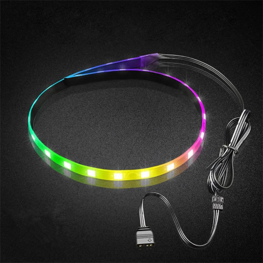 5V 3PIN ARGB/4 PIN RGB LED Soft Bar for PC Case Computer Chassis RGB LED Light Strip 40cm Magnetic Multicolor  1pc