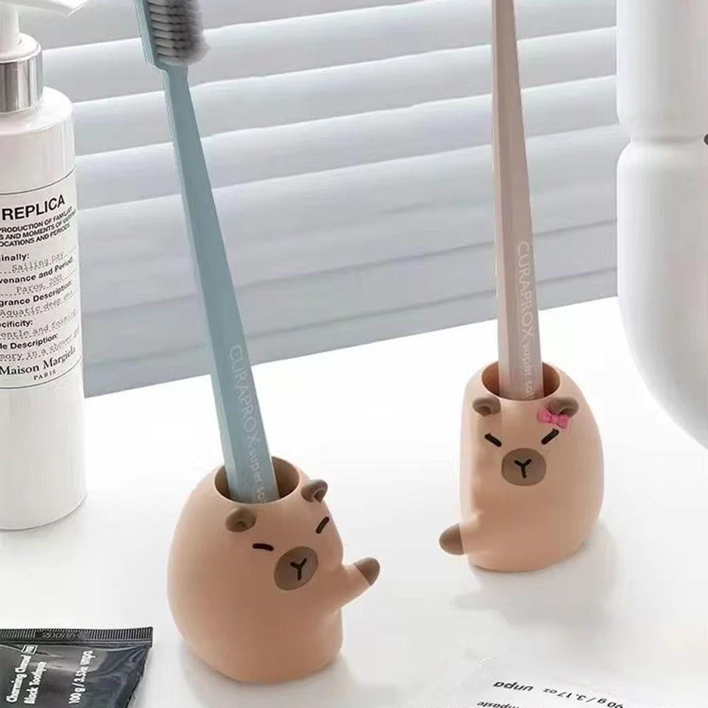 Multi-functional Couple Toothbrush Rack Drain Hole Toothpaste Storage Shelf  Couple