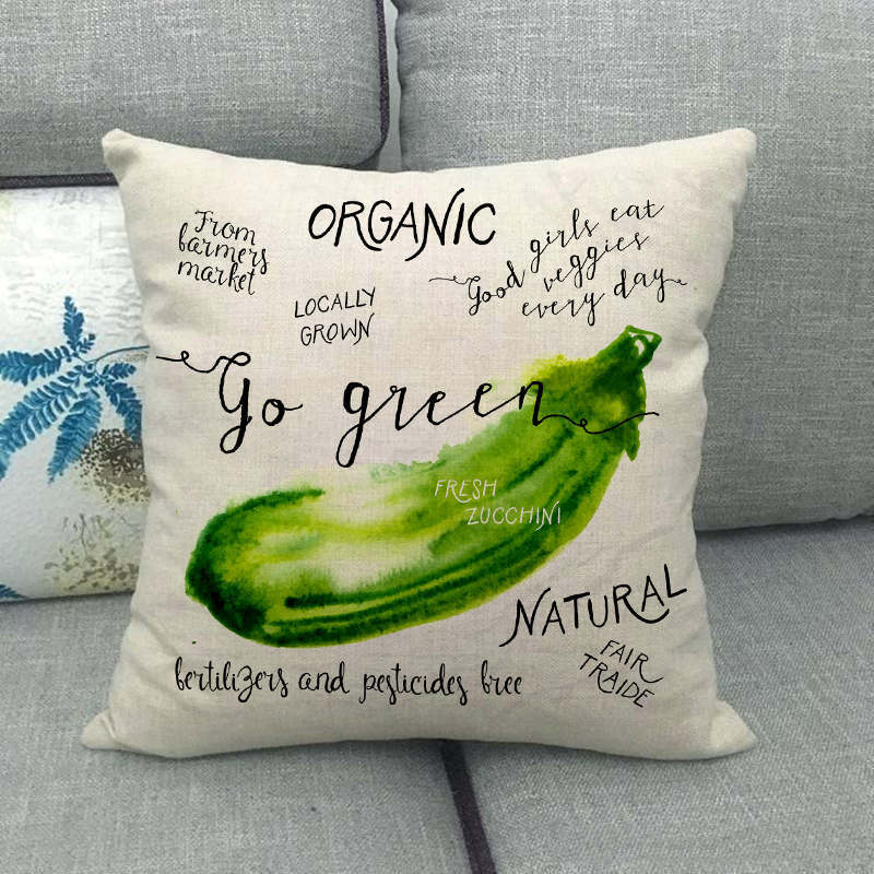 Cartoon Fruit And Vegetable Series Digital Printing Short Plush Pillow Covers For Car Sofa Office Cushion Cover Home Goods