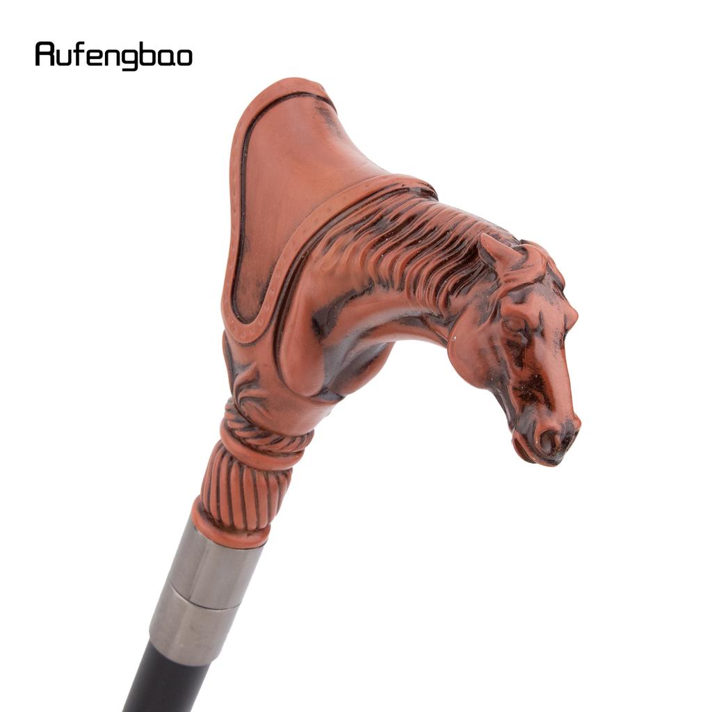 Red Resin Horse Head Animal Fashion Walking Stick Decorative Cospaly Vintage Party Fashionable Walking Cane Crosier 94cm