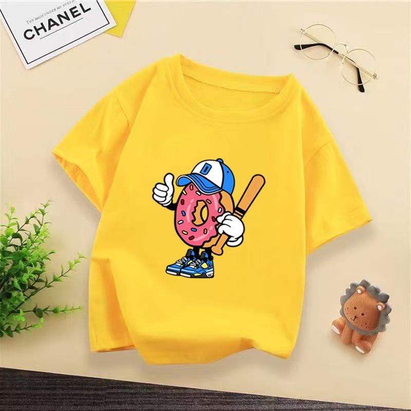 Kids Short Sleeve Crew Neck TShirt Soft Breathable Cotton SkinFriendly Ideal for Boys and Girls Daily Wear School Df0523