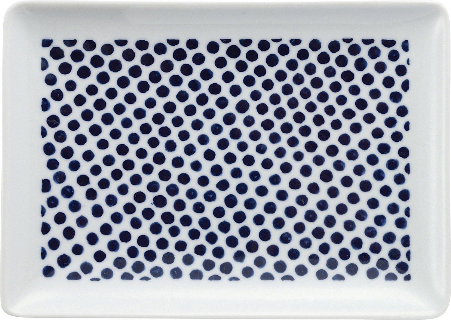 

Hasami ware kuvio white rectangular plate with 545 dots, W, 206308,