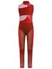 Girls Figure Skating Dress Ballet Latin Dance Leotard Kids Cut Out Rhythmic Gymnastics Acrobatics Athletics Unitard