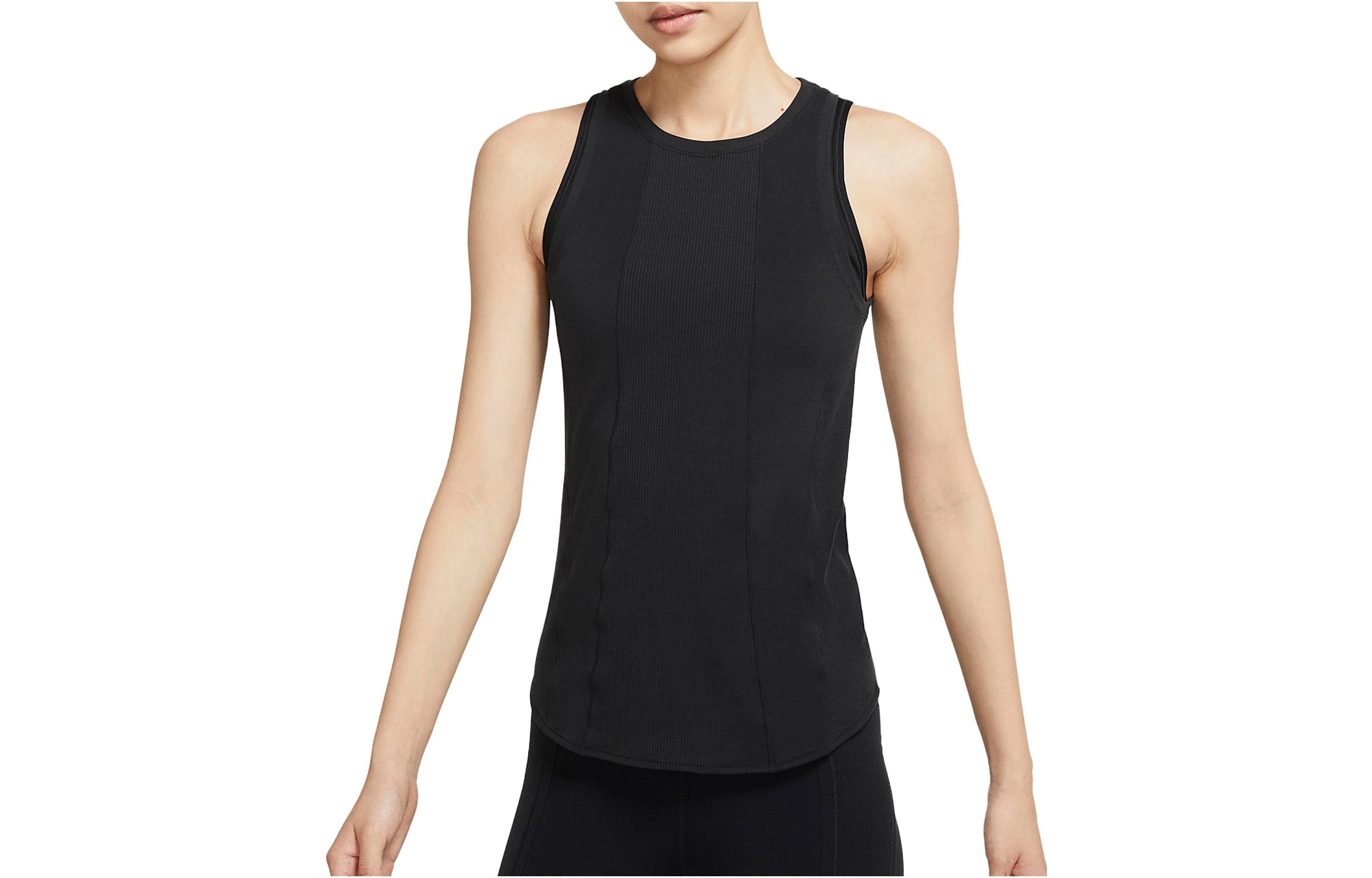 Nike Tank Tops Women s Black Crew Neck Moderate Straight Fit DQ5613-010 M