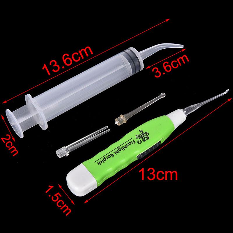 Led Light Ear Wax Remover Earpick With 3 Tips Irrigator Syringe Clean Care Tool