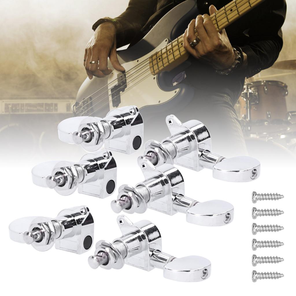 Gitarre Locking Mechaniken Kopfknöpfe Stimmwirbel 3 links 3 rechts Musikinstrument Zubehör Silber