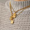 Tarot 3D Relief Diamond-encrusted Eight-pointed Star Pendant Necklace Flower Sun God Stainless Steel Jewelry