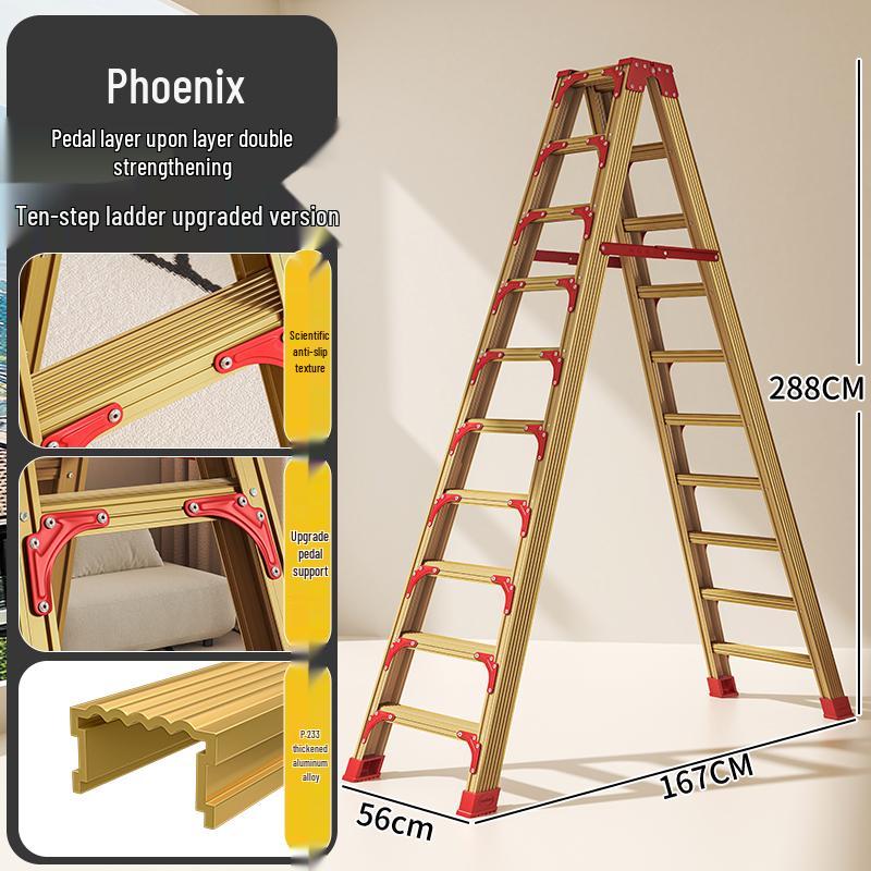 Aluminum Multifunctional Telescopic Folding Ladder: Portable, A-Frame, Household & Engineering Use