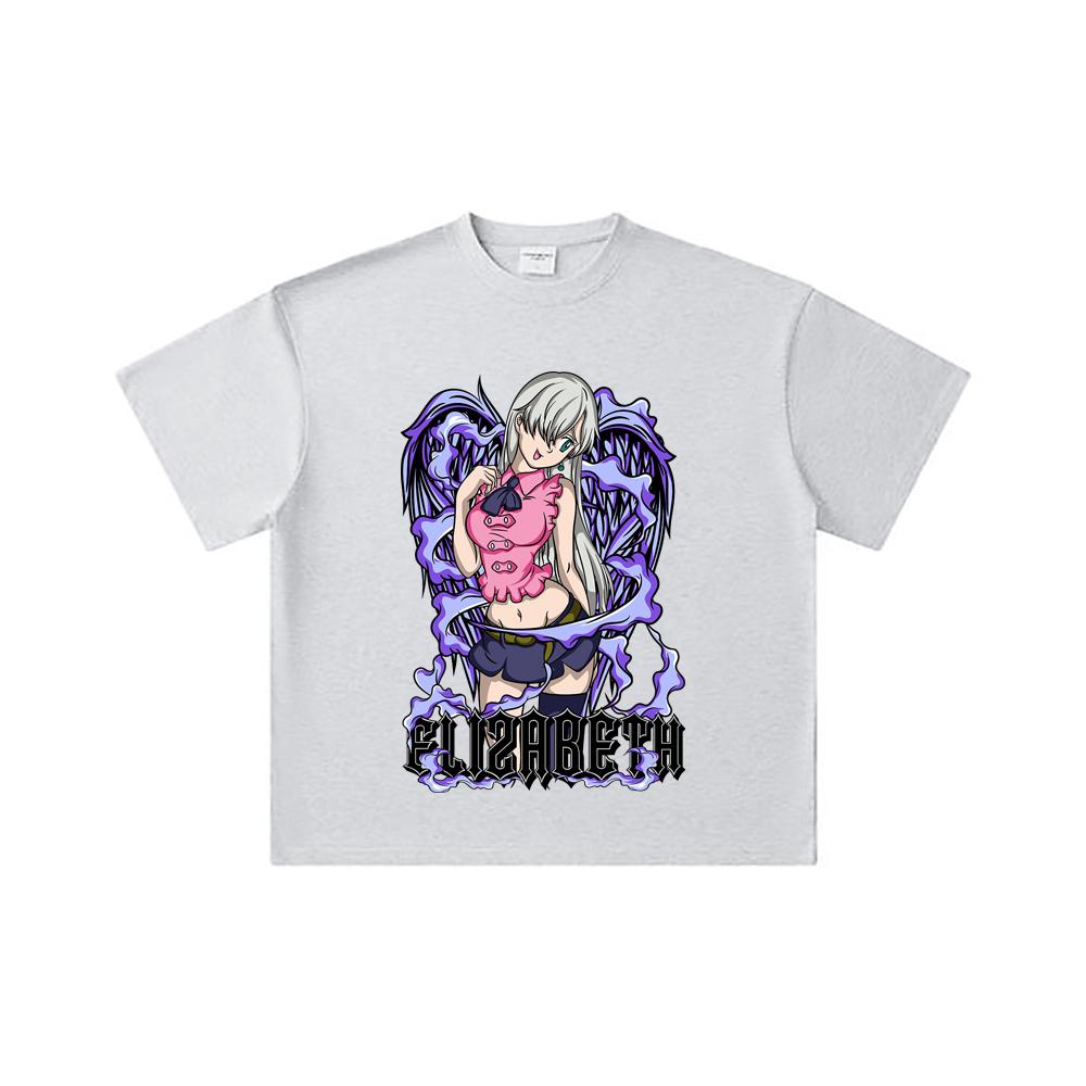 260 GSM Double Yarn 32 Count 100% Cotton Seven Deadly Sins V3 Elizabeth Print Unisex Heavy Cotton T Shirt