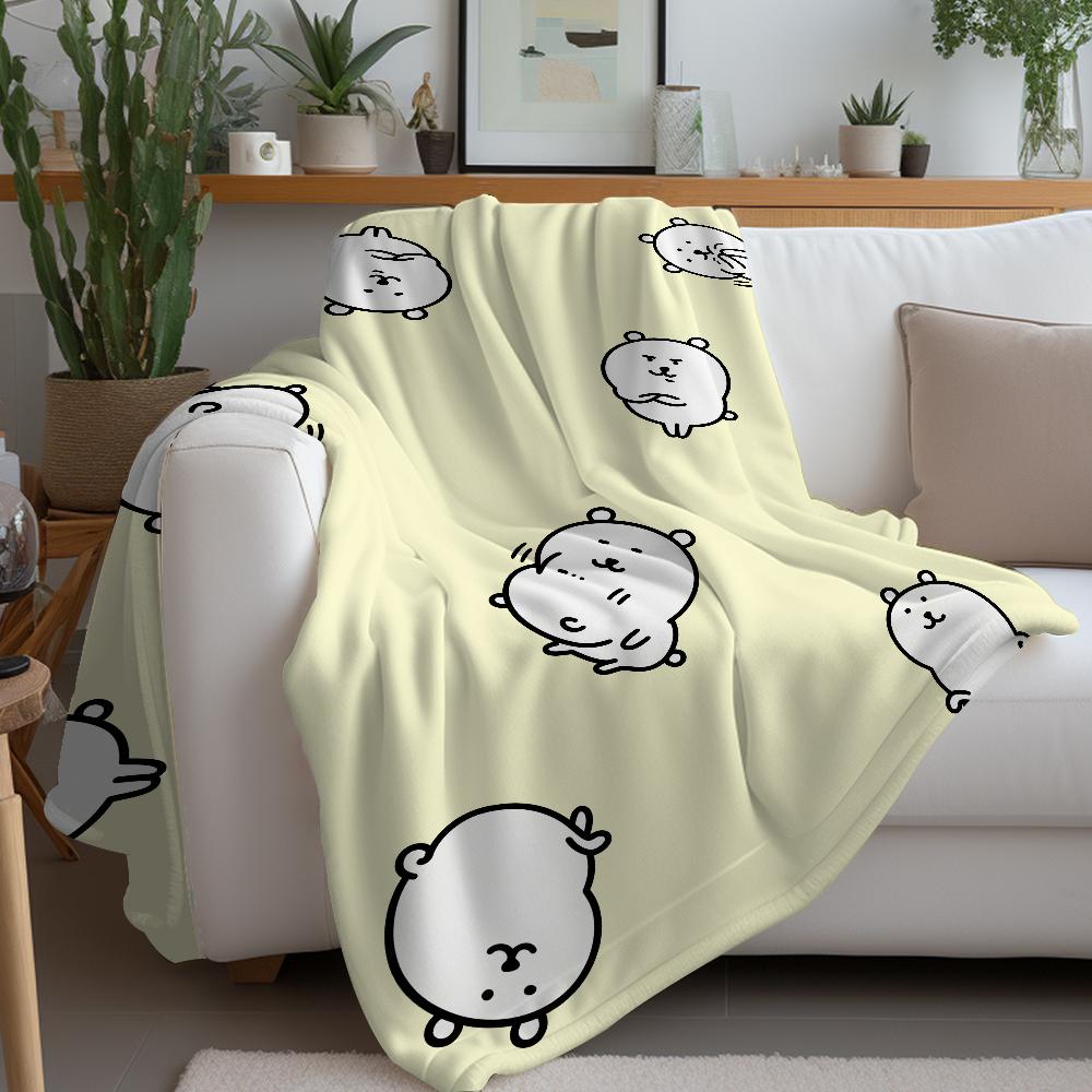 Bear Art J-Joke Bear Cartoon Blanket Warm Soft Suitable For Bedroom Sofa Bed Living Room Office Travel Camping Gifts