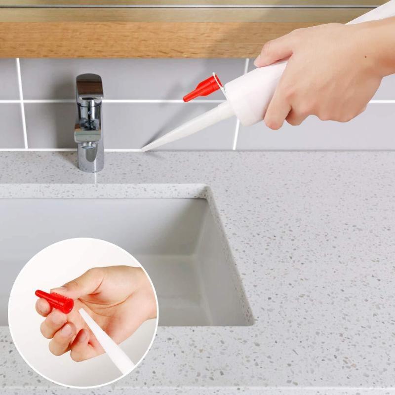 10/20Pcs Caulk Nozzle Glass Glue Tip Sealant Applicator Nozzle Plastic Sealant Nozzles For Window Tile Seam Construction Repair