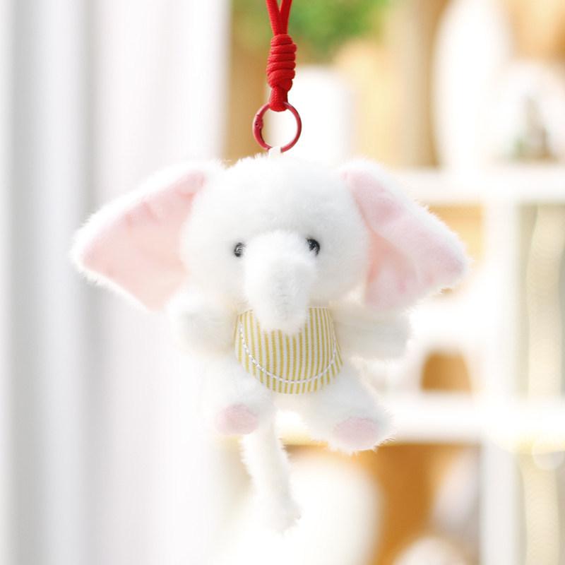 Soft Elephant Plush Doll With Keyring Kids Animal Toy For Childrens Gift