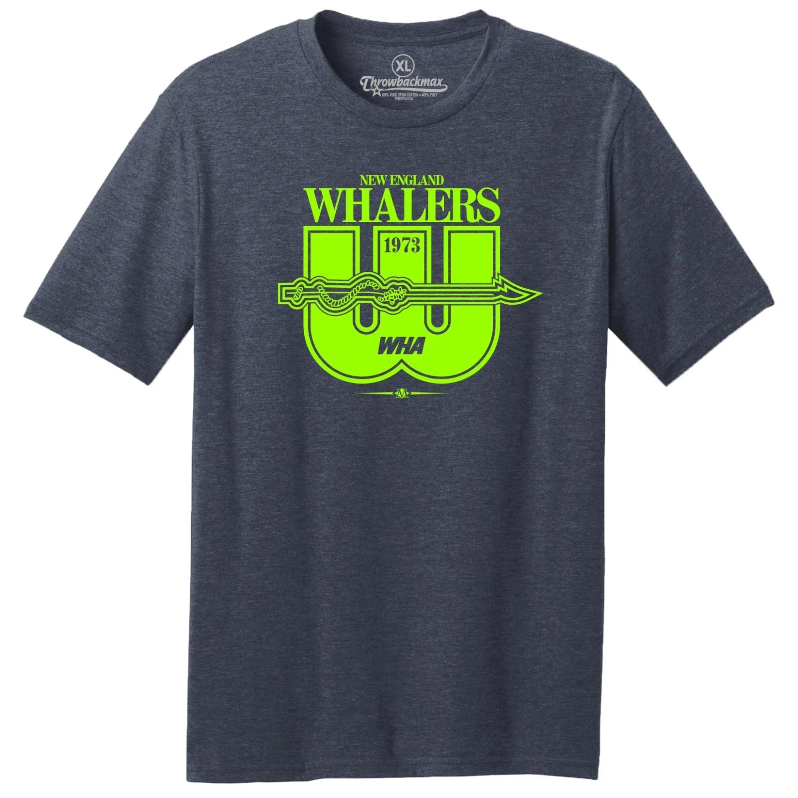 New England Whalers Logo 1973 WHA Hockey TRI-BLEND Tee Shirt - Hartford Whalers M