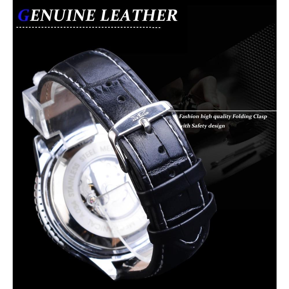 JARAGAR Herrenmode, lässig, ausgehöhlt, großes Zifferblatt, automatische mechanische Uhr GMT1140-1-A