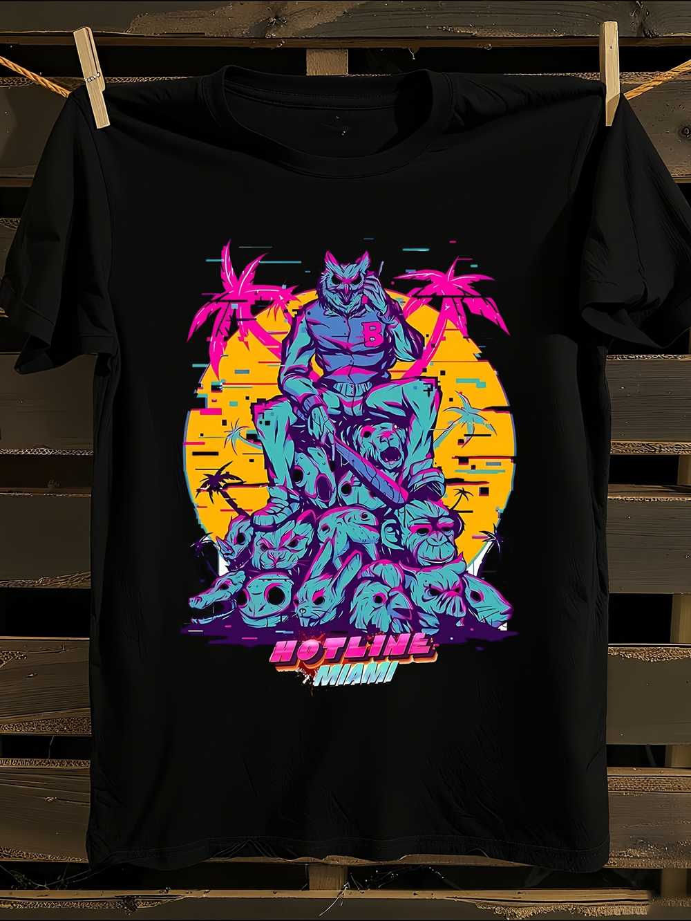 

Hotline Miami 2022 Graphic T-Shirt Mens Tshirt Womens Tshirts with Letters Print Short Sleeves T-Shirt Casual Street Tee Shirt Top L