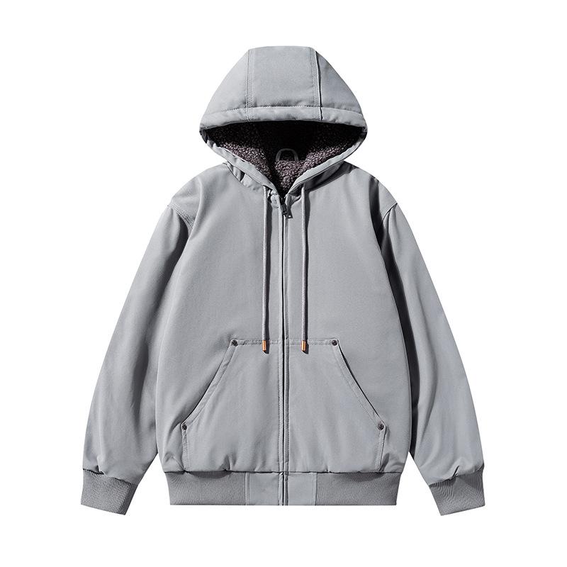 New Winter Style Men's Thickened Hooded Cardigan Sweater Personality Simple Loose Jacket Fashionable Casual