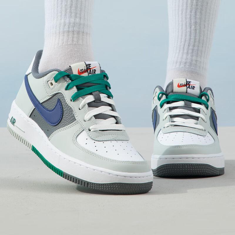 Nike Air Force 1 LV8 GS Remix - Světle zelené Dětské tenisky Stříbrná Světle stříbrná Bílá FB9035-001