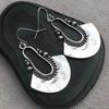 1pair Vintage Zinc Alloy Round Ball Decor Sector Drop Earrings For Women For Gift CLE