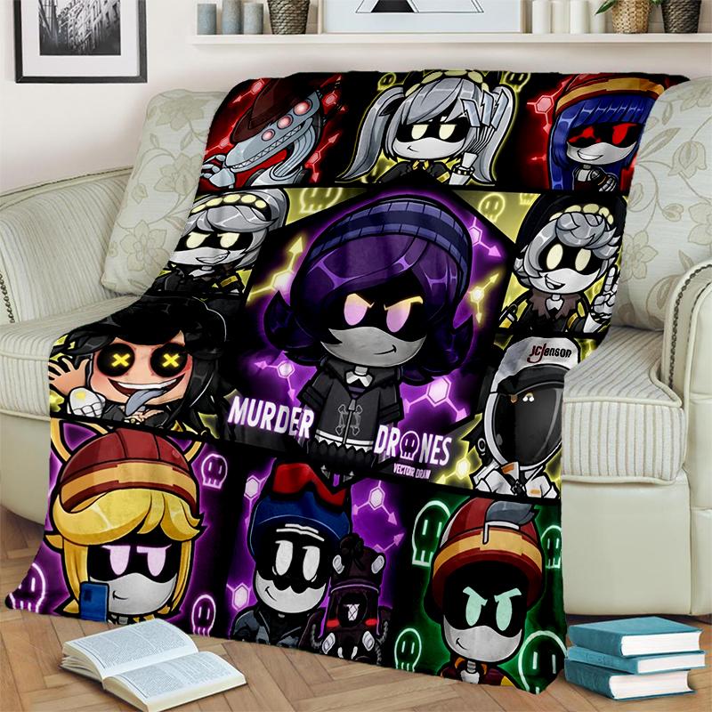 3D Print Murder Drones Cartoon Uzi V J Robot Gift Blanket,Soft Throw Blanket for Home Bedroom Bed Sofa Travel Picnic Cover Kids